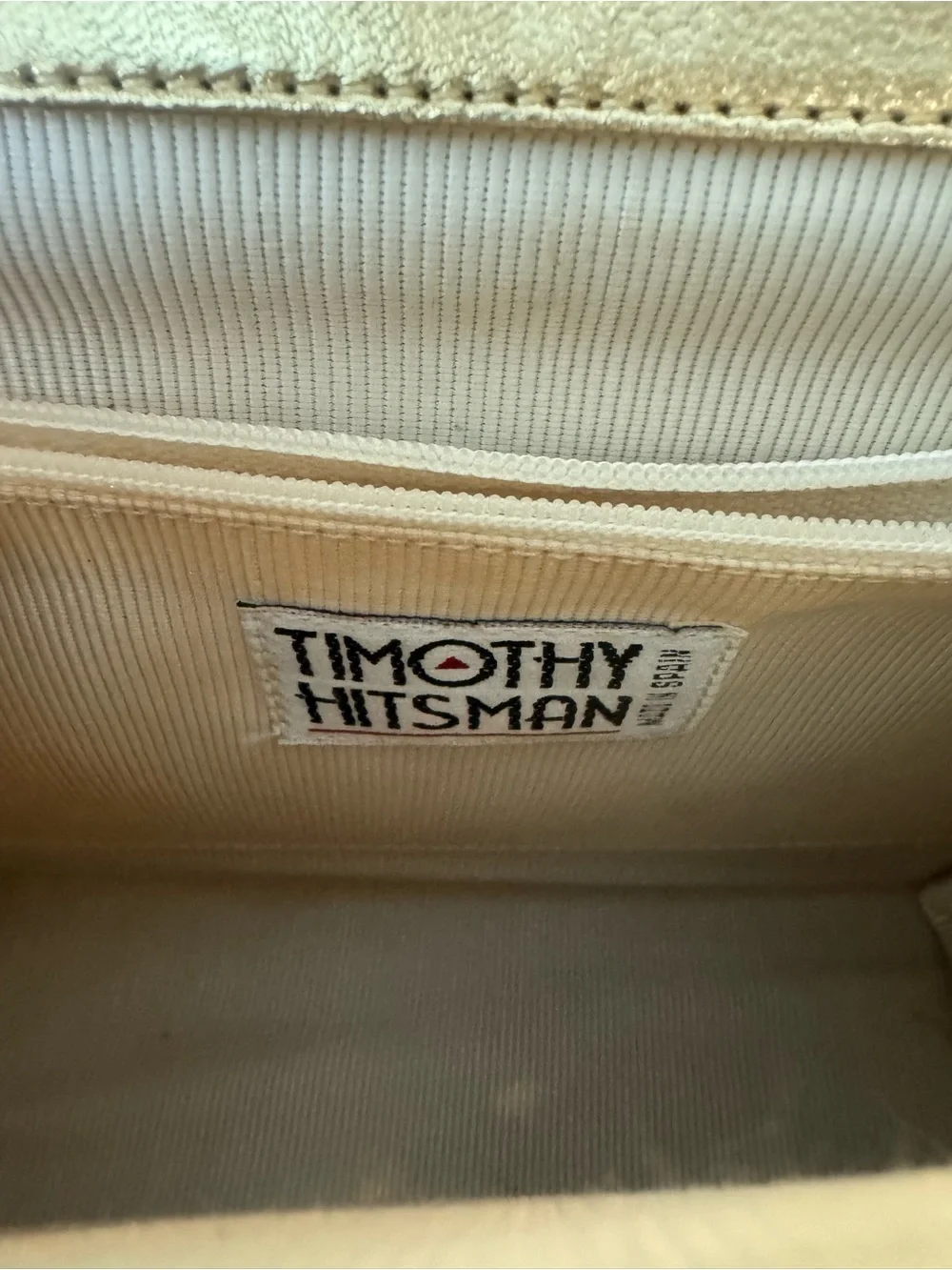Vintage Timothy Hitsman Striped Evening Bag Convertible Clutch Gold Chain